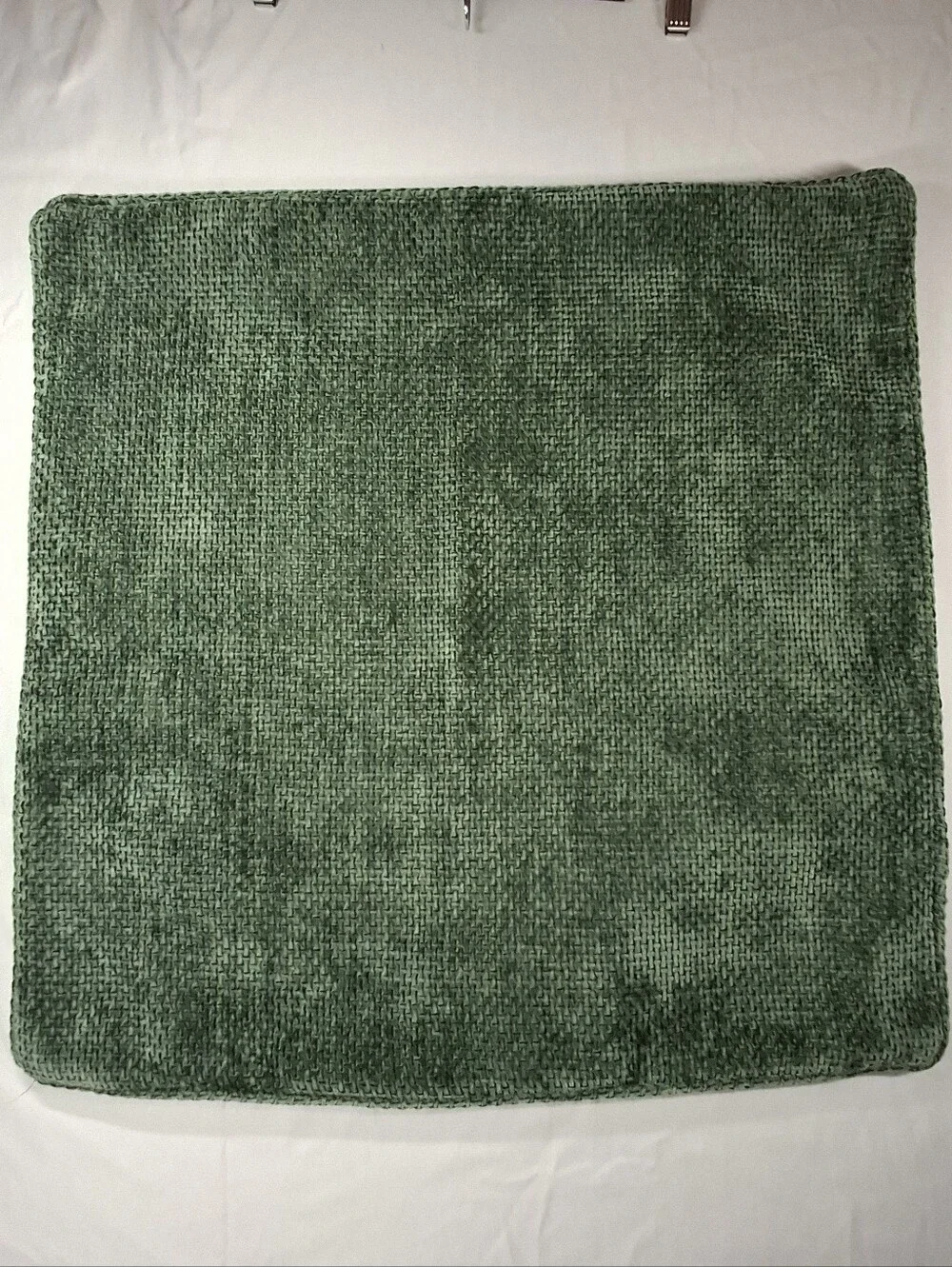2 Callisto Home Forest Green Chenille Velvet Textured Throw Pillow Covers 24x24